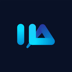Abstract Initial Letter H and A Logo Design with Blue Blend Gradient Style. HA Letter Logo Suitable for Business and Technology Logo