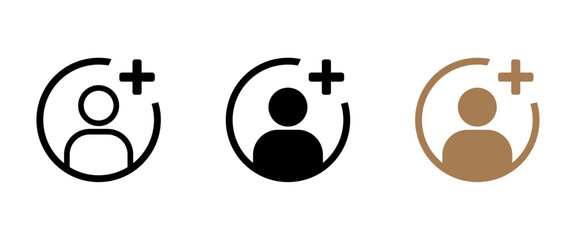 Add to friends vector icons set