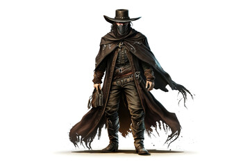 outlaw is isolated on a white background. AI generation