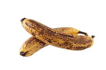 Rotten spoiled banana fruits isolated 
