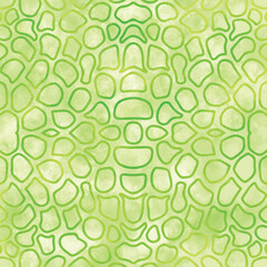 Green and white abstract pattern with a geometric pattern.