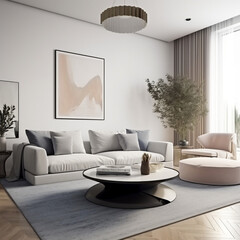Fototapeta na wymiar Aesthetic Living room Realestate Mockups, Generative AI