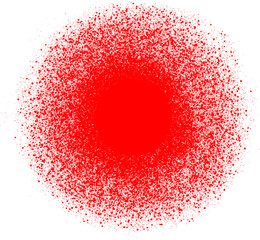 A round paint splatter of very fine particles with a solid filling inside.