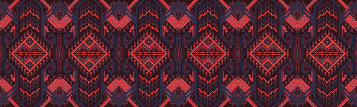 Geometric ethnic patterns.Pixel pattern. Traditional Design. Border Aztec ornament. folklore ornament for ceramics EP.36