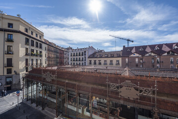 Obraz premium Facades of an old food market in the center of Madrid