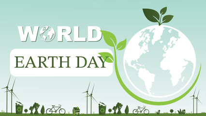 Happy Earth Day Banner Illustration of a happy earth day banner, for environment safety celebration 