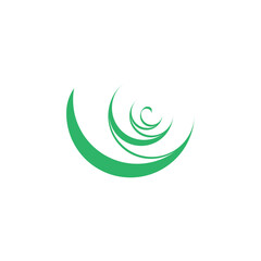 abstract green spring wave logo vector