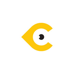 canary bird letter c logo vector