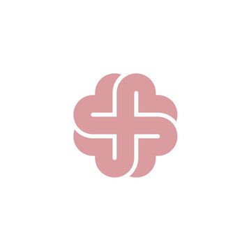 brain cross neurology psychiatry logo vector