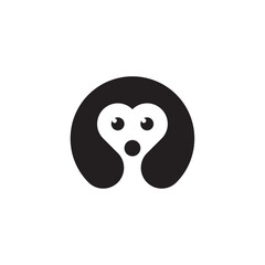 cute black poodle dog grooming logo vector icon