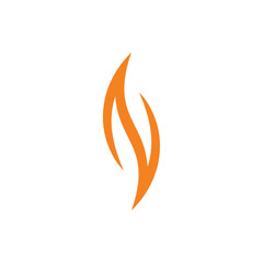 fire flame letter n logo vector