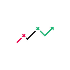 financial growth chart logo vector