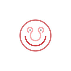 funny man face icon logo vector clipart