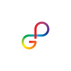 letter g and p gp logo vector