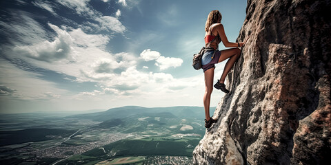 A Three-dimensional achievement was reached with a mountain climb, as climbers scaled the heights. - generative ai.