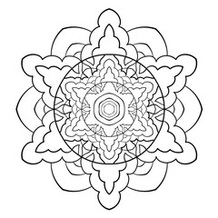 Circular pattern. Decorative mandala. Elegant ornament in ethnic style. Coloring book page. Doodle background.