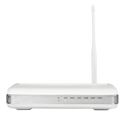 Wireless router isolated on transparent background