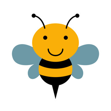 Bee flat logo icon vector illustration clipart