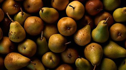 pears in a market created with Generative AI technology