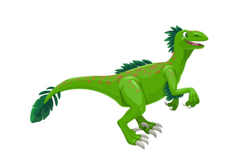 Cartoon raptor dinosaur character, velociraptor