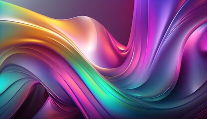 3D abstract seamless swirly background, 3d iridescent gradient background, multicoloured background design for banners and posters, generative ai