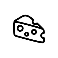 Cheese sliced icon, world cuisine outline vector illustration in trendy style. Editable graphic resources for many purposes. 