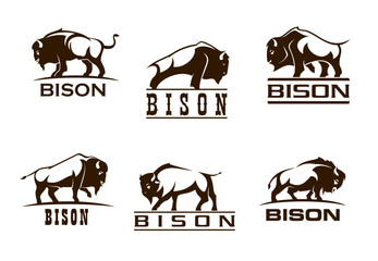 Bison buffalo symbols, company, corporate business - obrazy, fototapety, plakaty