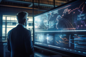 Businessman tracking key performance indicators to ensure success