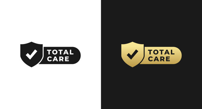 Total care label or total care badge vector isolated in flat style. Best total care label for product packaging. Simple total care badge for product design element.