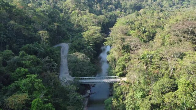 overflight at Los Chupones bridge, located over the Tirgua river in Cojedes state, Venezuela