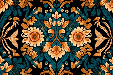 Gordijnen Seamless floralpattern, abstract background © Olga