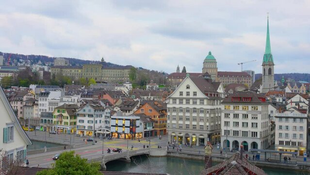 Alternative View of Rudolf Brun Bridge from Lindenhof Hill