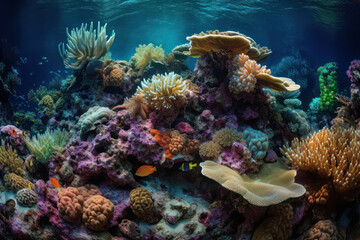 Fototapeta na wymiar Colorful and Vibrant Coral Reef