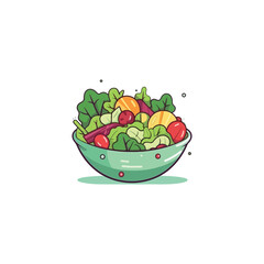 salad vector logo, vegetarian food