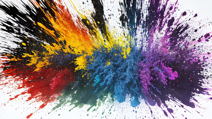 Explosion of colorful ink