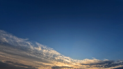 nice yellow, blue and orange light sunrise clouds cloudscape - photo of nature