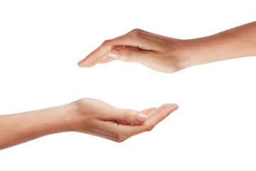 Two Hands protecting something isolated