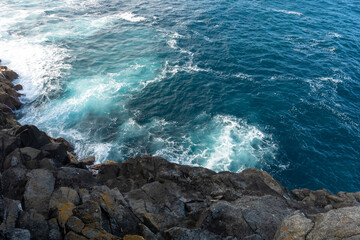 Azores Terceira Island Black Basalt Ocean Shore