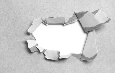 ripped paper on white background and have copy space for design in your work.