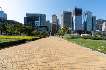 modern office building in hong kong china