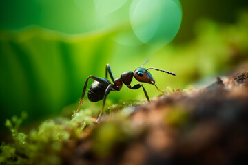 Fototapeta na wymiar ant on a leaf
