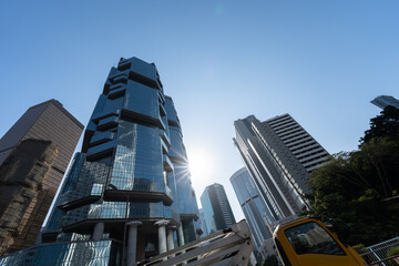 modern office building in hong kong china