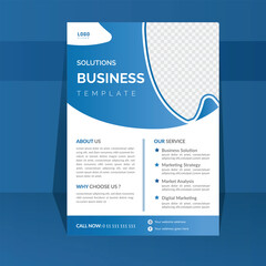 Corporate business flyer template design with blue color. Flyer design for business, a4 size half page one side Corporate flyer design in blue color for business purpose