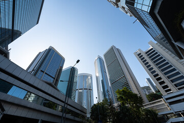 modern office building in hong kong china