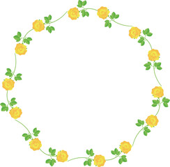 黄色いバラのリースフレーム