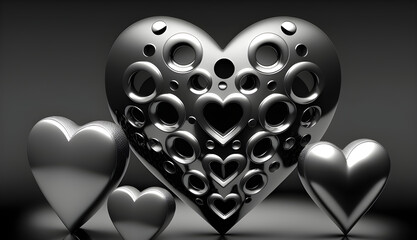 Shiny heart shapes using generative art