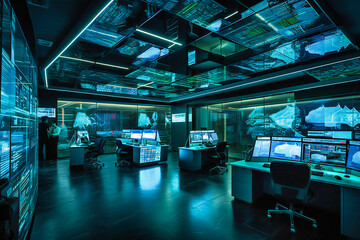 Plakat Experience the future of trade business with traders immersed in a high-tech, virtual reality trading floor