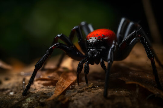 Redback spider A deadly arachnid. Generative AI
