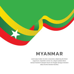 Illustration of Myanmar flag Template