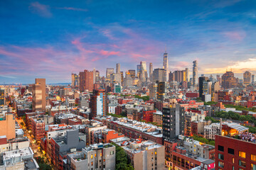Fototapeta na wymiar New York, New York, USA Lower Manhattan City Skyline